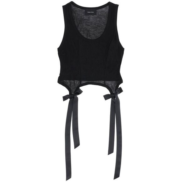 SIMONE ROCHA Sweaters - Simone Rocha Easy Cropped Top With Bow Tails